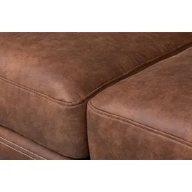 Konsimo Linke Ecksofa zeitloses Desig hohe Beine "HOLCO", Braun, Öko-Leder/Schaum, Elegant, 264x82x162 cm
