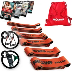 Resistance Bands 6er Set (+ Wandanker und Griffe) - Fitnessbänder inkl. E-Book 2 KG