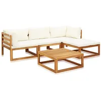 vidaXL 5-tlg. Garten-Lounge-Set mit Auflagen braun
