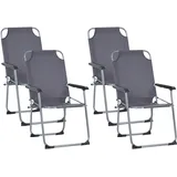 Beliani Gartenstuhl 4er Set Grau/Schwarz