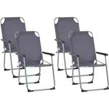 Beliani Gartenstuhl 4er Set Grau/Schwarz