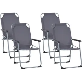 Beliani Gartenstuhl 4er Set Grau/Schwarz