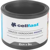 Cellfast Rasenkante Glatt Gartenzaun Beeteinfasung Mähkante Garten Palisade Wurzelsperre Kunststoff Graphit 10cm x 9m