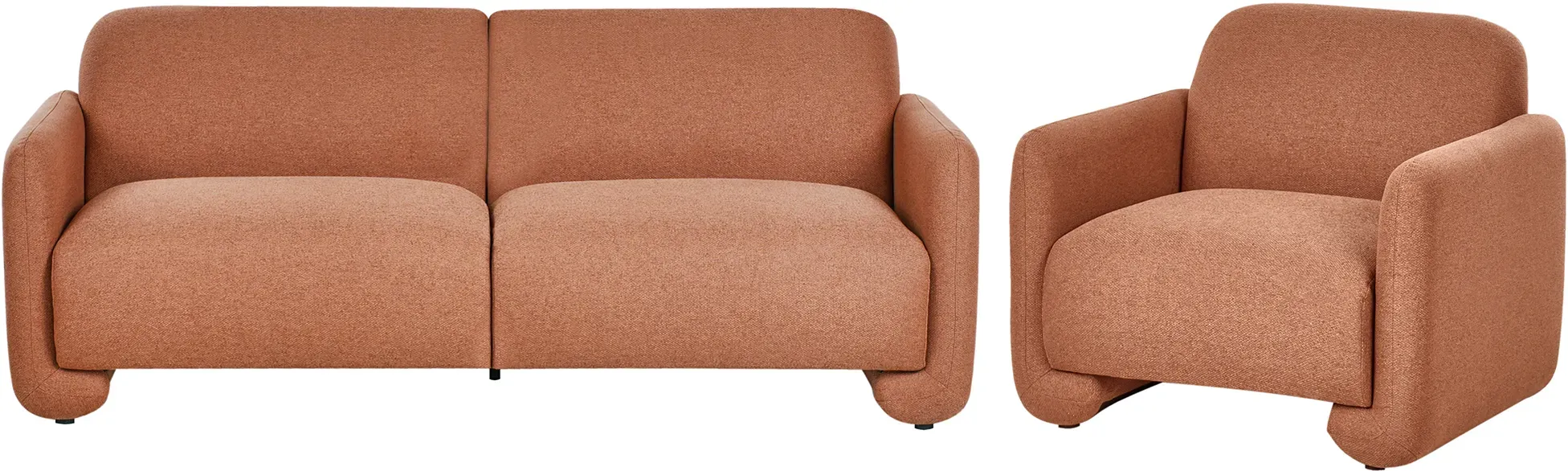 Sofa Set 4-Sitzer SALAND Stoff Goldbraun