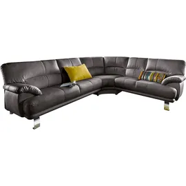 TRENDMANUFAKTUR Ecksofa »Cecilia in italienischem Design, modern und komfortabel, L-Form«, bequeme Armlehnen, mit langem Schenkel braun