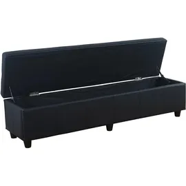 Mendler Sitzbank Kriens XXL Schwarz 180 x 45 x 45 cm