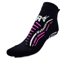 Fitness-Strumpf Wellness für Erwachsene rutschfest  Socken schwarz fuchsia 38/41