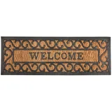 Esschert Design RB169 Welcome Tür-/Stufenfußmatte, Kokosfaser, Gummi, schwarz/braun, 75 x 25 x 0.9 cm