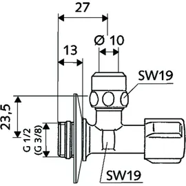 Schell Eckventil COMFORT 1/2" regulierbar chrom