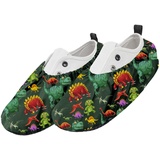 Ferocity Mehrweg Schuhüberzieher EU 31-37 für Kinder Wasserabweisend Überschuhe Rutschfester Waschbarer Schuhschützer Unisex Jungen Mädchen aus Polyester mit Bunten Motiven Dinos [142] - 1 Pair 31-37 size