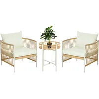 Outsunny Gartenmöbel Set PE Rattan, Polyester
