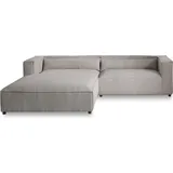best mobilier Lisa Design Ela Ecksofa links, aus Cordsamt, zeitgenössischer Stil - Hellgrau