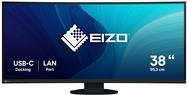 EIZO FlexScan EV3895-BK - Mit FlexStand - LED-Monitor - gebogen - 95.3 cm (37.5") - 3840 x 1600 UWQHD+ @ 61 Hz - IPS - 300 cd/m2 - 1000:1 - 5 ms - 2xHDMI, DisplayPort, USB-C - Lautsprecher - Schwarz [Energieklasse E]