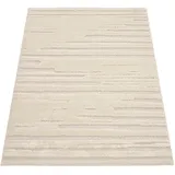 Paco Home Hochflor-Teppich »Genua 742«, rechteckig, 34 mm Höhe, Uni-Farben, Hoch-Tief Effekt, gestreift, modernes Design, Flor