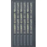 ZIMGOD Falttür Innentüren Faltbare Sichtschutztür, Vielfach Faltbares Graues Torgitter, Duschfalttüren im Akkordeon-Stil, Falttür für Zuhause mit Griff und Beschlägen(23x80in (58.5x203cm))
