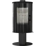 Kachelofen aus stahl drehbar KRATKI AB S/N/O/DR/GLASS Ø 150 8 kW schwarz - Schwarz