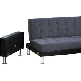Habitat et Jardin Ecksofa reversibel mit Schlaffunktion 'theo' - 4 Personen - Schwarz/Grau