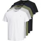 JACK & JONES Jxj Kurzarm-T-Shirt 5 Einheiten White / Detail Packed W All Colors S