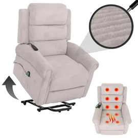 berlinlodge Massagesessel, Hellgrau, Textil, 86x138x168 cm, Wohnzimmer, Sessel, Massagesessel