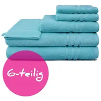 Grace grand spa Frottier-Handtuch-Set 6-teilig mit hochwertiger Verarbeitung blau