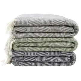 Primera Bettüberwurf 280 x 250 cm Grau/Weiß