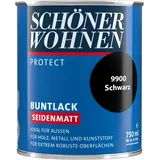 Profidur Buntlack 750 ml RAL 9900 Schwarz Seidenmatt Schöner Wohnen