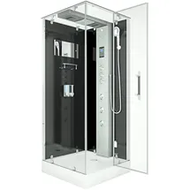 AcquaVapore D38-13R1 Komplettdusche 90 x 90 cm rechts Schwarz Sicherheitsglas D38-13R1