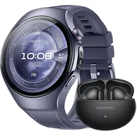 Huawei Watch 5 46 mm violettes Kompositarmband + FreeBuds
