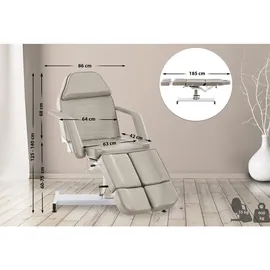 deluke Kosmetikliege SOEST hydraulisch 64x185x125cm, Kunstleder, Grau Massageliege Tattooliege