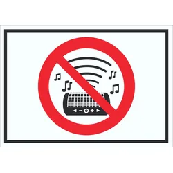 Schild Laute Musik verboten Symbol A4 (210x297mm)