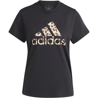 adidas Women's Animal Print Graphic Tee T-Shirt, Black, XL