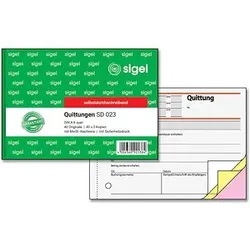 SIGEL Quittung, MwSt. separat ausgewiesen Formularbuch SD023