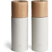 Springlane Salz & Pfeffermühle 2er Set aus Buchenholz & Beton, Gewürzmühle, Chilimühle, Verstellbares Keramikmahlwerk, Unbefüllt, Skandinavisches Design - Grau