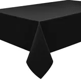 Home Direct Qualitäts Tischdecke Textil Eckig 140 x 200 cm, Farbe wählbar Schwarz