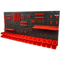 Vevor Stapelboxen, 30-Behälter-Teileregal-Organizer für Garage, Kunststoff-Ladenwerkzeug mit Wandpaneelen/Werkzeughaltern/Haken, für