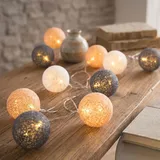 levandeo LED Lichterkette Baumwolle 2 m Warmweiß