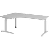 bümö Eckschreibtisch Serie-XB Grau / Silber