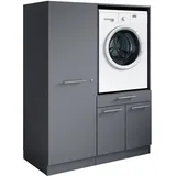 laundreezy Mehrzweckschrank-Set 118 x 162 x 68 cm Grau