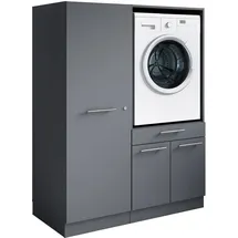 laundreezy Mehrzweckschrank-Set 118 x 162 x 68 cm Grau