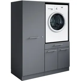 laundreezy Mehrzweckschrank-Set 118 x 162 x 68 cm Grau