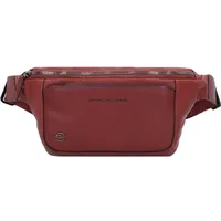 Piquadro Black Square Gürteltasche Leder 31 cm braun