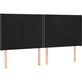 vidaXL Boxspringbett mit Matratze & LED Schwarz 180x200 cm Samt