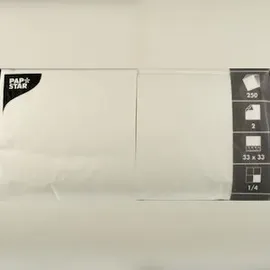 Papstar Servietten, 2-lagig 1/4-Falz 33 cm x 33 cm weiss