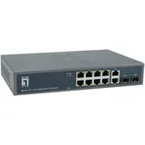 LevelOne GEP Desktop Gigabit Switch, 10x RJ-45, 2x SFP, 150W PoE++ (GEP-1221 / 52090403101)