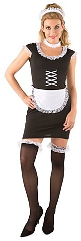 Zimmermädchen-Kostüm "Chérie", schwarz/weiß
