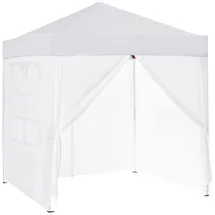 Outsunny Faltpavillon 2 x 2 m inkl. 4 Seitenteile Weiß/Schwarz
