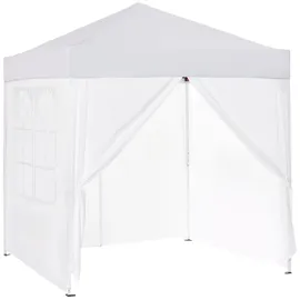 Outsunny Faltpavillon 2 x 2 m inkl. 4 Seitenteile Weiß/Schwarz