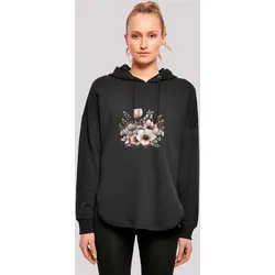 Kapuzenpullover F4NT4STIC "Blumenstrauß Boho", Damen, Gr. S, schwarz, Obermaterial: 100% Baumwolle, casual, oversize, Langarm, Pullover, Premium Qualität