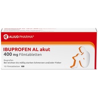 ALIUD PHARMA Ibuprofen AL akut 400 mg 10 Filmtabletten: Bei leichten bis mäßig starken Schmerzen und/oder Fieber