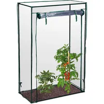 Relaxdays Tomatengewächshaus 1 x 0,5 x 1,5 m transparent/schwarz 2 St.